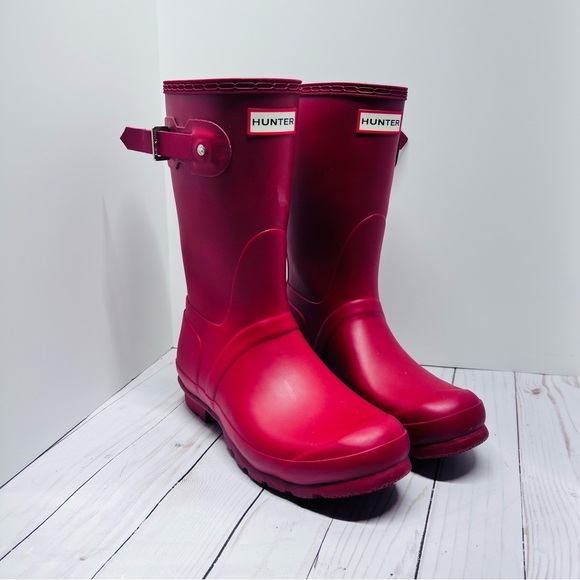 Hunter NEW IN BOX Original Short Military Red Rain Boots Size 8 - Picture 3 of 7